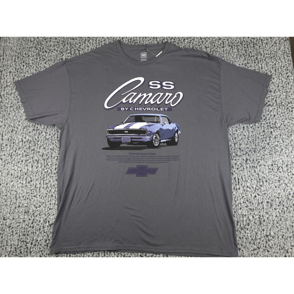 GM Chevrolet‎ SS Camaro T-Shirt Mens XL Gray New Muscle Car Graphic Tee